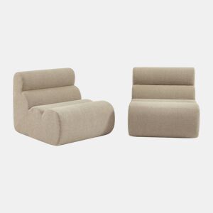 Sofá modular de boucle texturizada de 2 lugares, Nova boucle, Beige, 81x99x75 cm