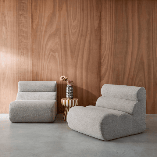 Sofá modular de boucle texturizada de 2 lugares, Nova boucle, Beige, 81x99x75 cm Sofá modular de boucle texturizada de 2 lugares, Nova boucle, Beige, 81x99x75 cm