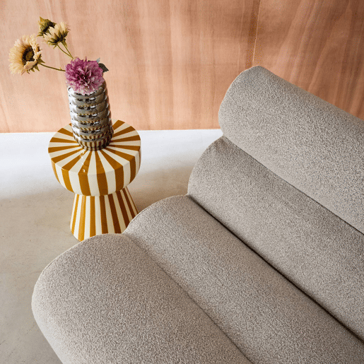 Sofá modular de boucle texturizada de 2 lugares, Nova boucle, Beige, 81x99x75 cm Sofá modular de boucle texturizada de 2 lugares, Nova boucle, Beige, 81x99x75 cm