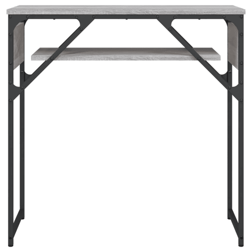 Mesa Consola - Mesa De Entrada c prateleira derivados de madeira cinzento sonoma