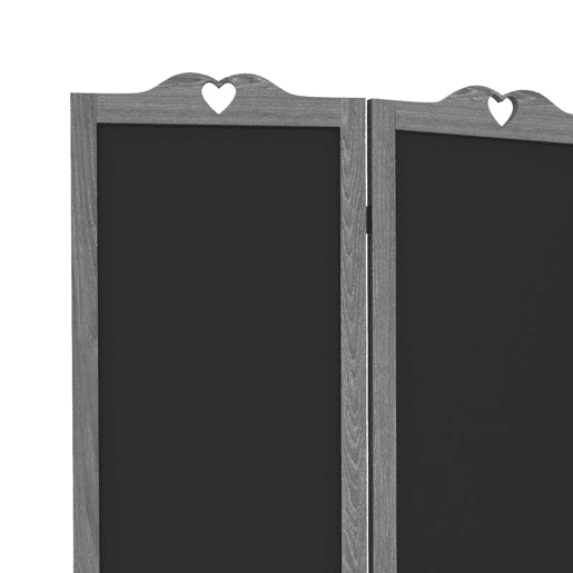 HOMCOM Biombo de 4 Painéis de Madeira Separador de Ambientes Dobrável com Quadros Divisor de Quartos 162x172 cm Cinzento e Preto