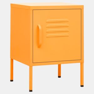 Mesa De Cabeceira - Mesinha De Cabeceira 35x35x51 cm aço amarelo mostarda