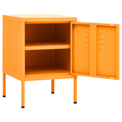 Mesa De Cabeceira - Mesinha De Cabeceira 35x35x51 cm aço amarelo mostarda