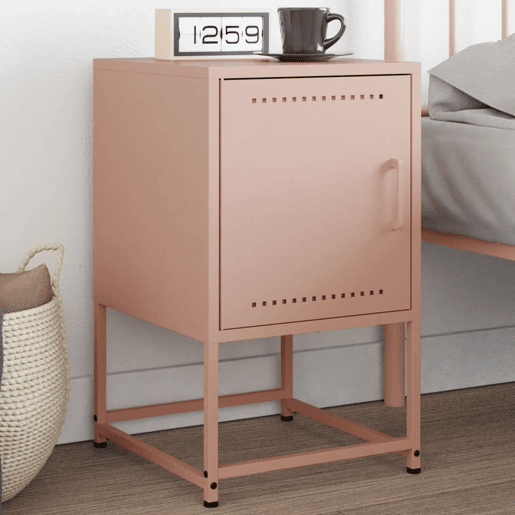 Mesa De Cabeceira - Mesinha De Cabeceira 36x39x60,5 cm aço rosa