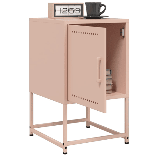 Mesa De Cabeceira - Mesinha De Cabeceira 36x39x60,5 cm aço rosa