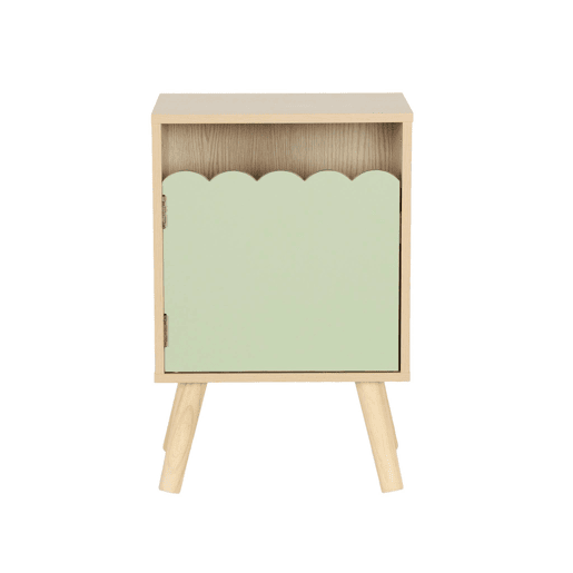 Mesa de cabeceira infantil decor madeira 1 porta, Azur, Verde, 34x23.5x52 cm