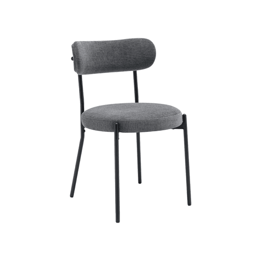 Cadeiras de metal e tecido, set de 2, Livia, Cinza, 47x49x76.5 cm