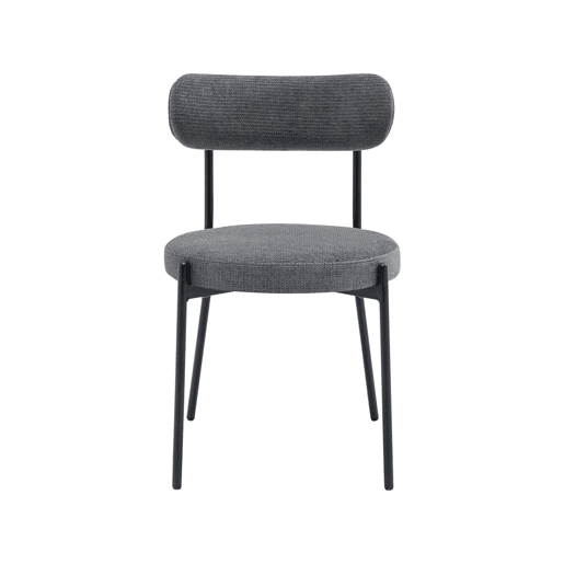 Cadeiras de metal e tecido, set de 2, Livia, Cinza, 47x49x76.5 cm