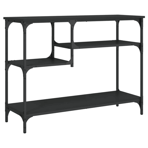 Mesa Consola - Mesa De Entrada c prateleiras 100x35x75 cm preto