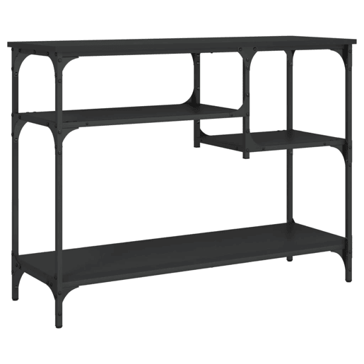 Mesa Consola - Mesa De Entrada c prateleiras 100x35x75 cm preto