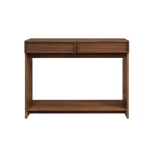 Console em efeito madeira 2 gavetas e prateleira, Kuba, Madeira de nogueira, 100x33x78 cm