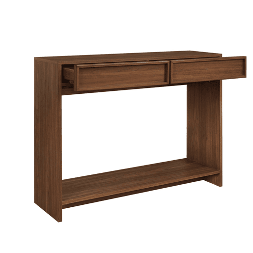 Console em efeito madeira 2 gavetas e prateleira, Kuba, Madeira de nogueira, 100x33x78 cm