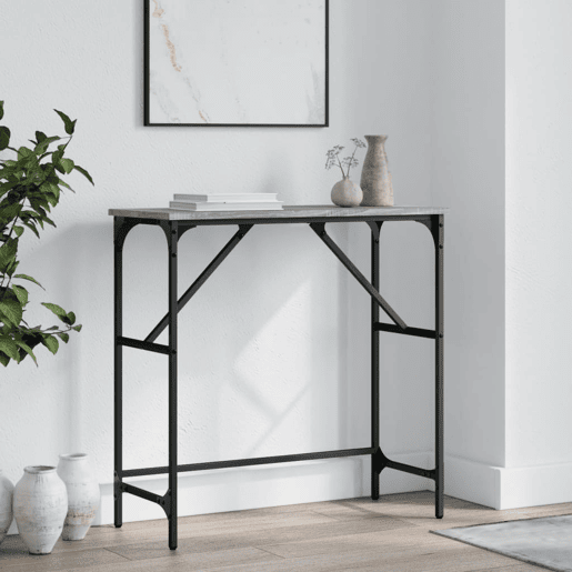 Mesa Consola - Mesa De Entrada 75x32x75 cm derivados de madeira cinzento sonoma