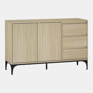 Aparador Kistiandi com 3 gavetas 77x120x40 cm - Efeito carvalho, claro en.casa