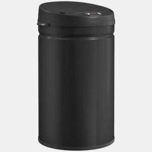 HOMCOM Balde de Lixo de Cozinha Automático 30 L Caixote de Cozinha em Aço Inoxidável Sensor Infravermelhos Fecho Automático Anti-Impressões Digitais para Quarto Escritório 32x30,5x51 cm Preto