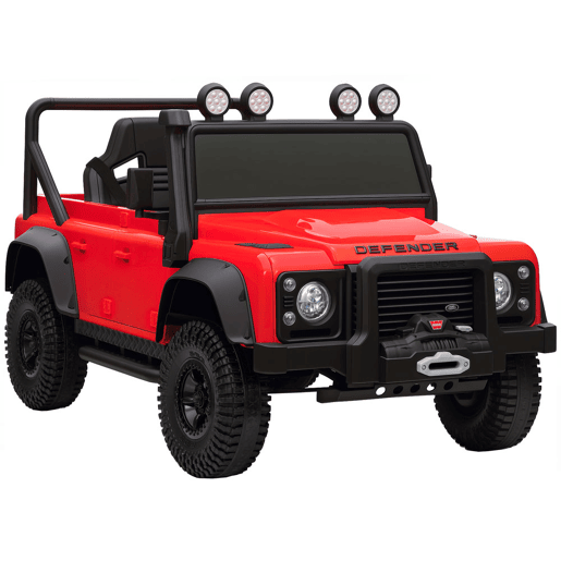 AIYAPLAY Carro Elétrico para Crianças com Licença Land Rover 12V Carro a Bateria Infantil com Controlo Remoto Sistema de Suspensão USB MP3 Velocidade Ajustável Faróis 115x61x61 cm Vermelho