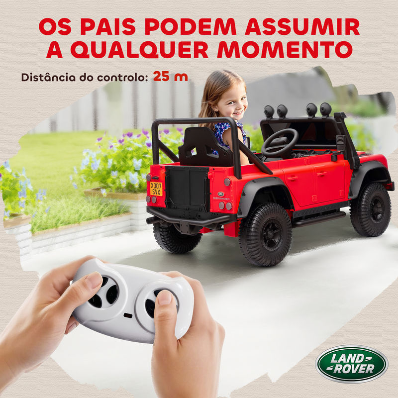 Coche Eléctrico Land Rover 2 En 1 Para Niños – 6V, Modo Deslizante Y Motor, 3 Km/h, Faros Y Música, Para 18-60 Meses
