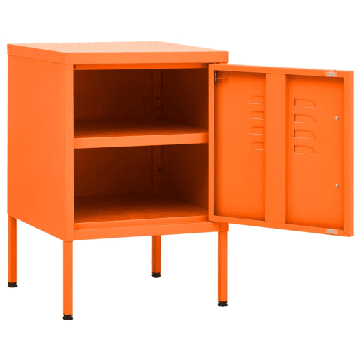 Mesa De Cabeceira - Mesinha De Cabeceira 35x35x51 cm aço laranja