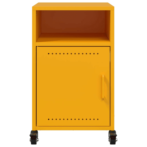 Mesa De Cabeceira - Mesinha De Cabeceira 36x39x59 cm aço amarelo mostarda