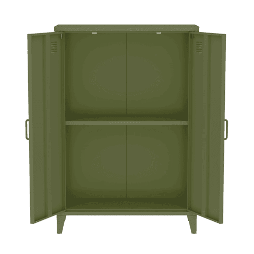 Cômodaarmário industrial metal 2 portas, Soho, Verde caqui, 33x75x110 cm