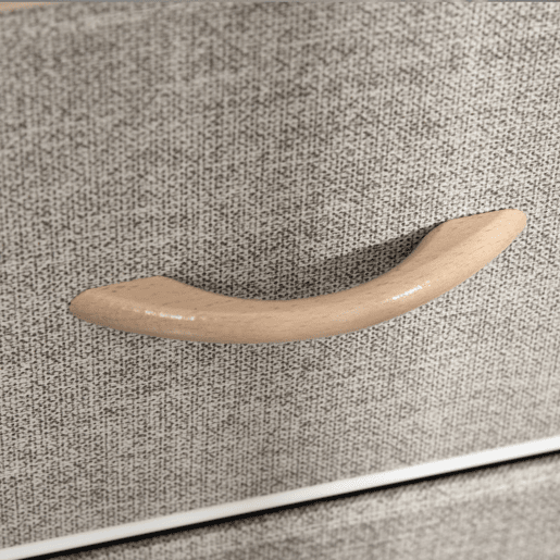HOMCOM Cómoda de Estilo Industrial com Gavetas de Tecido Dobráveis e 2 Prateleiras para Dormitório Sala de Estar Corredor 80x29x71 cm Madeira e Cinza Claro