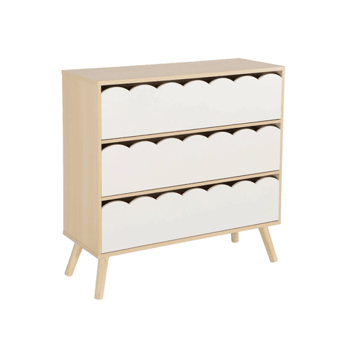 Cômoda infantil efeito madeira 3 gavetas Branco - 80x30x79 cm Cômoda infantil efeito madeira 3 gavetas Branco - 80x30x79 cm