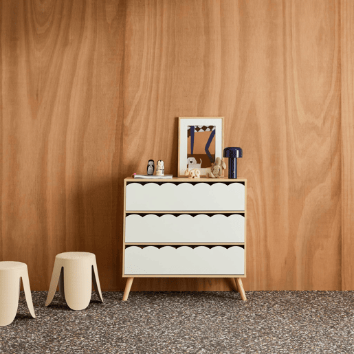 Cômoda infantil efeito madeira 3 gavetas Branco - 80x30x79 cm Cômoda infantil efeito madeira 3 gavetas Branco - 80x30x79 cm