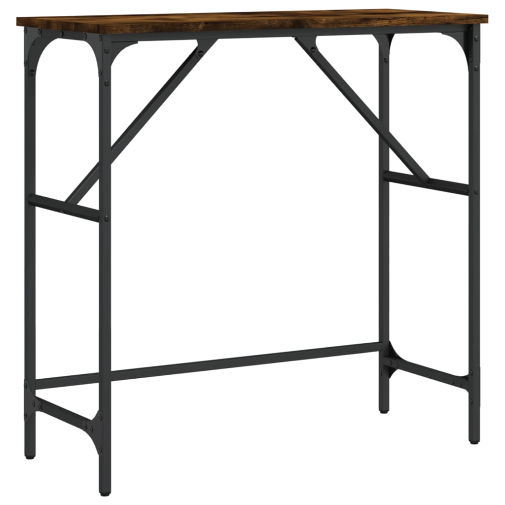 Mesa consola - mesa de entrada madera de ingeniería roble ahumado 75x32x75 cm