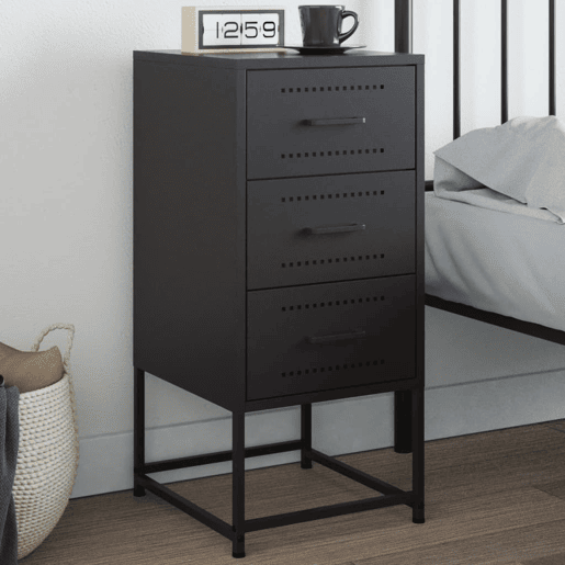 Mesa De Cabeceira - Mesinha De Cabeceira 36x39x78 cm aço preto