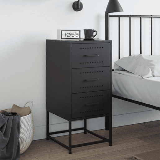 Mesa De Cabeceira - Mesinha De Cabeceira 36x39x78 cm aço preto