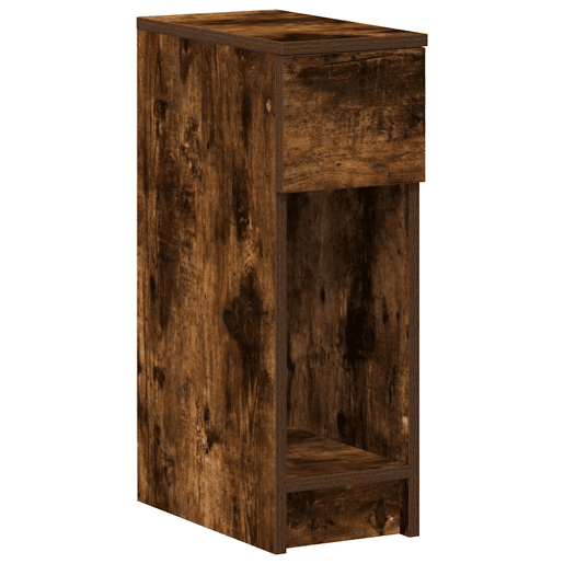 Lote de 2 Mesa De Cabeceira - Mesinha De Cabeceira com gaveta 20x36x60 cm carvalho fumado