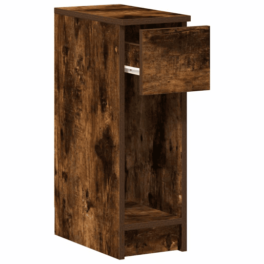 Lote de 2 Mesa De Cabeceira - Mesinha De Cabeceira com gaveta 20x36x60 cm carvalho fumado