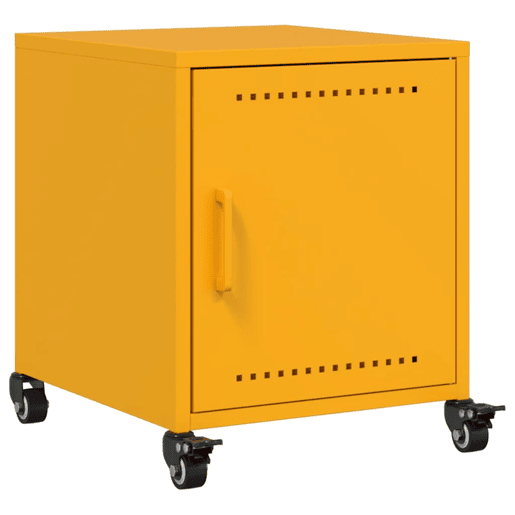 Mesa De Cabeceira - Mesinha De Cabeceira 36x39x43,5 cm aço amarelo mostarda