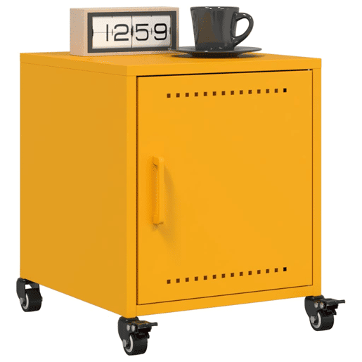 Mesa De Cabeceira - Mesinha De Cabeceira 36x39x43,5 cm aço amarelo mostarda