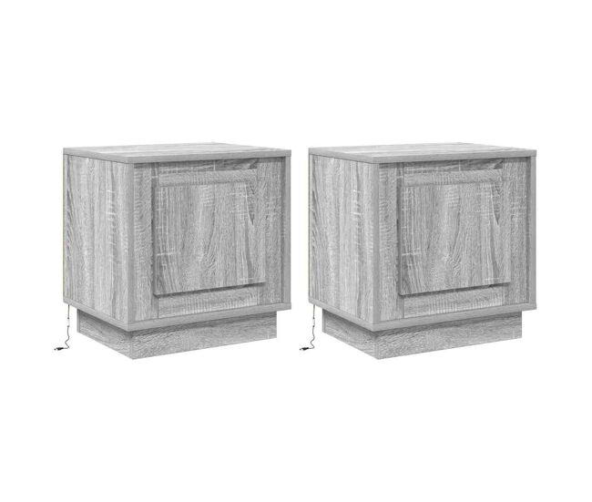 Juego de mesitas de noche - armarios de noche gris 44 x 34.5 x 45 cm
