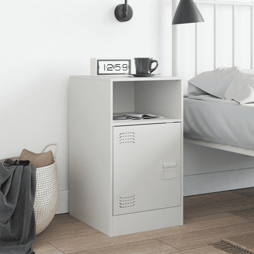 Mesa De Cabeceira - Mesinha De Cabeceira 34,5x39x62 cm aço branco