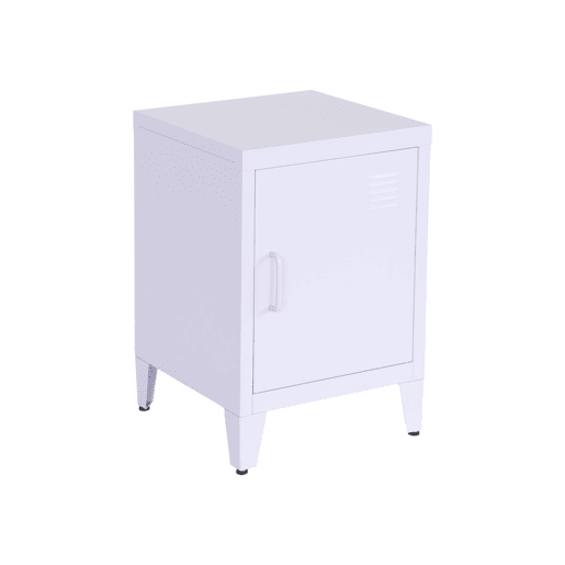 Mesa de cabeceira industrial 1 porta, Soho, Lilas, 38x38x57 cm