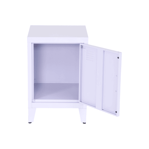 Mesa de cabeceira industrial 1 porta, Soho, Lilas, 38x38x57 cm