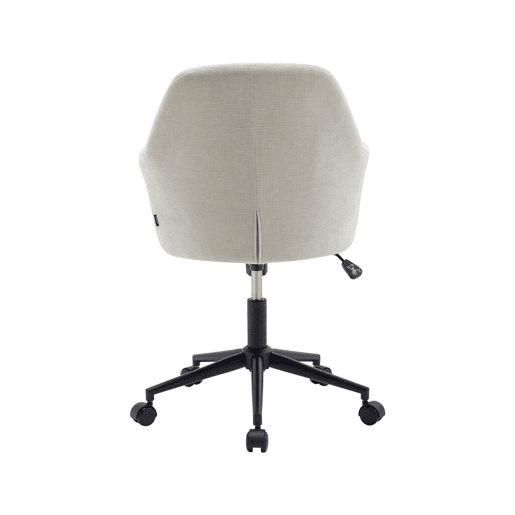 Cadeira de escritório com rodas ajustável de metal e tecido, Stan, Beige, 57x57x94.5 cm