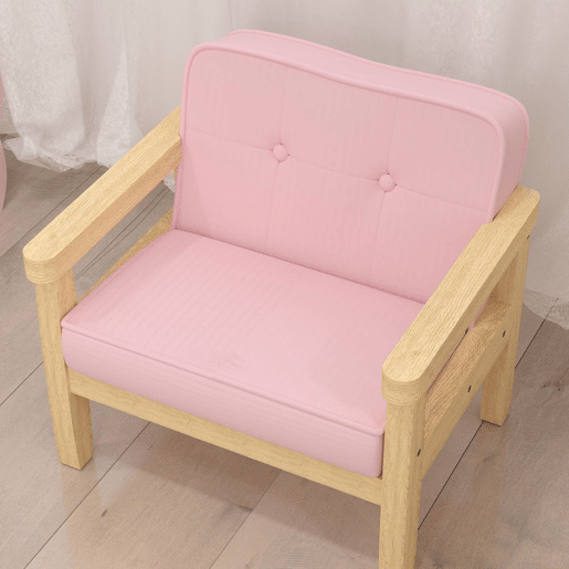 AIYAPLAY Poltrona Infantil Sofá para Crianças acima de 3 Anos com Tecido Suave de Veludo Cotelê Estrutura de Madeira Assento e Encosto Acolchoados Apoio de Braços Suporta 45 kg 46,5x44x45 cm Rosa