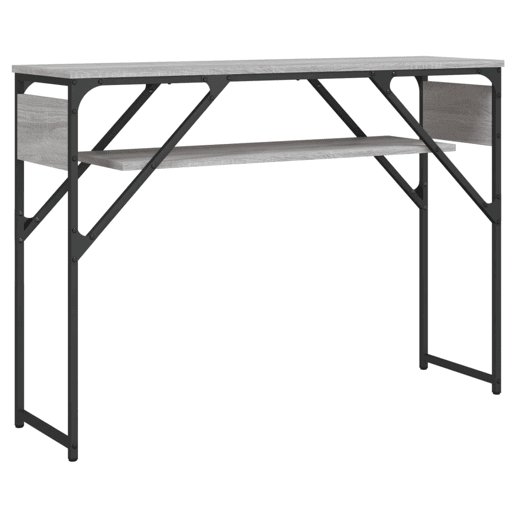 Mesa Consola - Mesa De Entrada c prateleira derivados de madeira cinzento sonoma