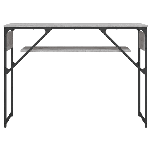 Mesa Consola - Mesa De Entrada c prateleira derivados de madeira cinzento sonoma