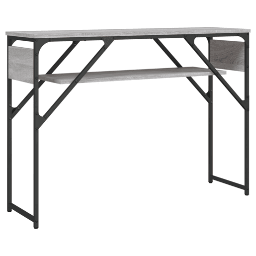 Mesa Consola - Mesa De Entrada c prateleira derivados de madeira cinzento sonoma