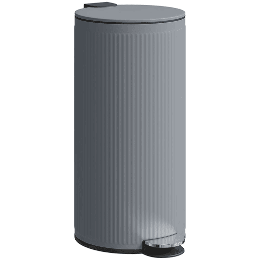 HOMCOM Balde do Lixo para Cozinha com Pedal 30L Cubo de Lixo Metálico com Tampa de Fecho Suave e Balde Removível para Quarto Escritório Estúdio e Sala 36x30x60,5 cm Cinza Escuro