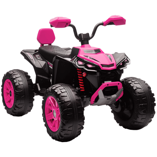 AIYAPLAY Quadricilo Elétrico para Crianças 24V para 3-8 Anos com 2 Lugares 2 Motores Velocidade até 6,5 kmh Rodas com Suspensão Faróis Buzina Música e USB 109x68,5x76 cm Rosa