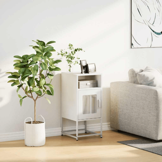 Mesa De Cabeceira - Mesinha De Cabeceira 36x39x78 cm aço laminado a frio branco