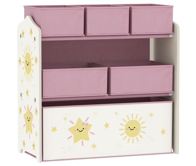 Aiyaplay estantería infantil para juguetes, con 6 cajas extraíbles de tela no tejida, organizador de juguetes de 3 niveles, para habitación infantil,