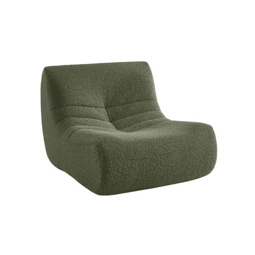 Módulo de sofá modular em tecido de efeito alpaca, 1 lugar, Sokol alpaca, Verde caqui, 105x91x72 cm