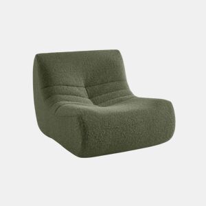 Módulo de sofá modular em tecido de efeito alpaca, 1 lugar, Sokol alpaca, Verde caqui, 105x91x72 cm