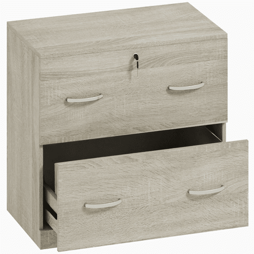 Vinsetto Armário para Arquivos com Gavetas para Escritório Armário de Arrumação de Escritório com Fechadura e 2 Chaves para Estúdio Dormitório 77x42x72 cm Madeira